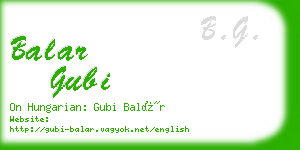 balar gubi business card